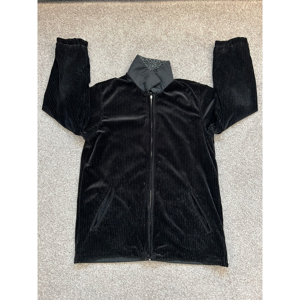 90s CS Signature Reversible Jacket Unisex Small Black Excellent Corduroy Zip